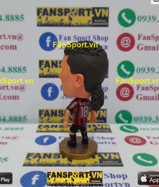 Tượng Roberto Baggio 18 AC Milan 1995 1996 1997 home red black kodoto