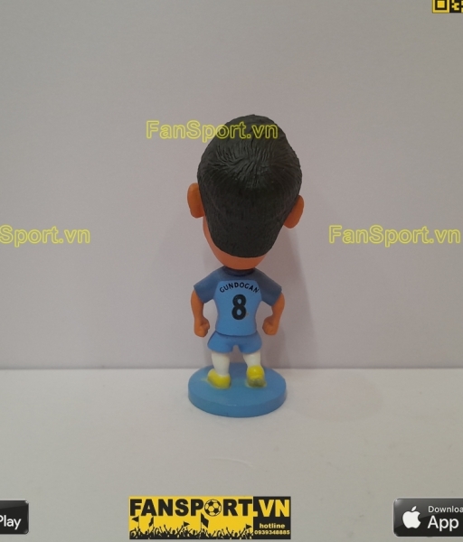 Tượng Ilkay Gundogan 8 Manchester City 2016-2017 home blue soccerwe