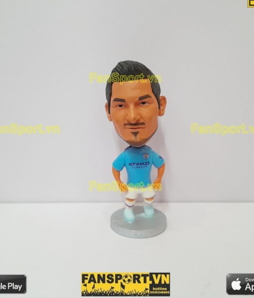Tượng Ilkay Gundogan 8 Manchester City 2019-2020 home blue soccerwe