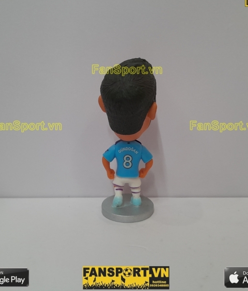 Tượng Ilkay Gundogan 8 Manchester City 2019-2020 home blue soccerwe