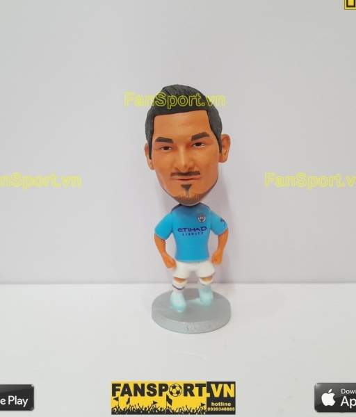 Tượng Ilkay Gundogan 8 Manchester City 2019-2020 home blue soccerwe