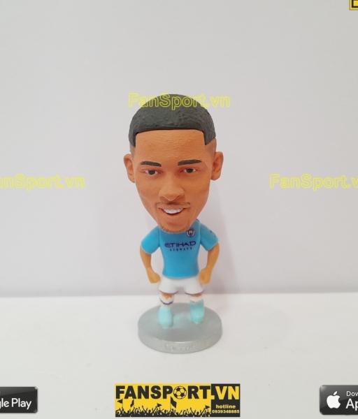 Tượng Gabriel Jesus 33 Manchester City 2019 2020 home blue soccerwe