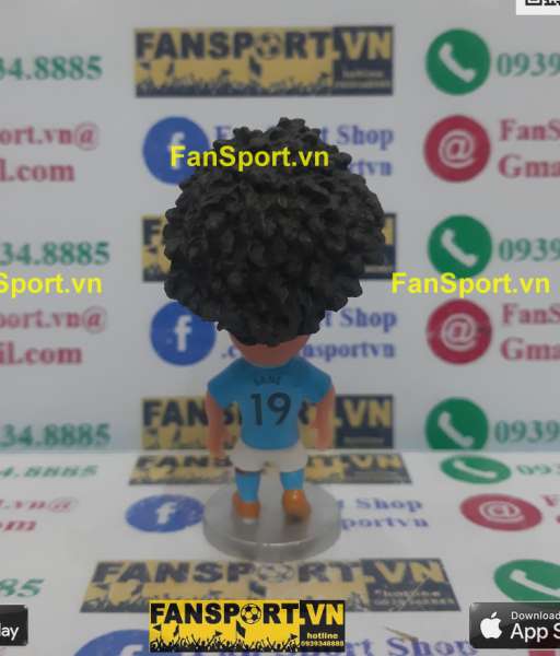 Tượng Leroy Sane 19 Manchester City 2017 2018 home blue soccerwe