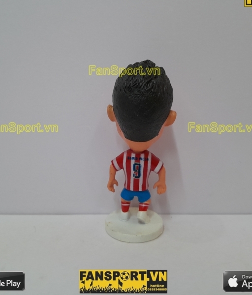 Tượng David Villa 9 Atletico Madrid 2013 2014 home white red kodoto