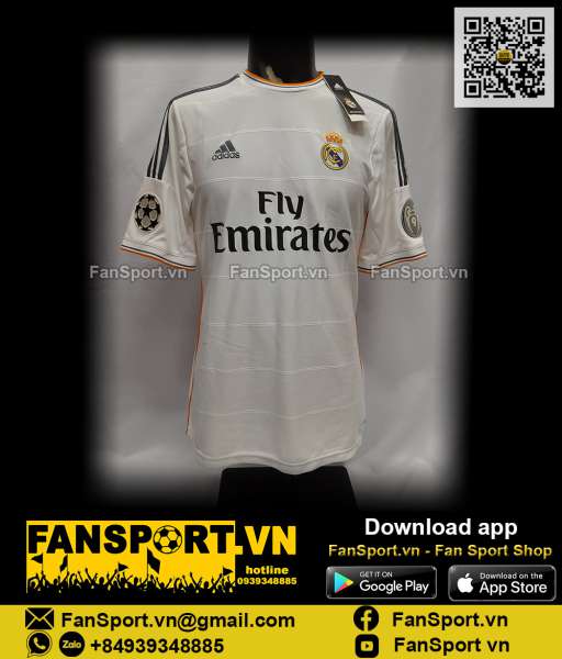 Áo đấu Real Madrid 2013-2014 home shirt jersey white G81157 adidas