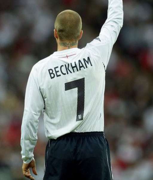 Nameset David Beckham 7 England 2007 2008 2009 home blue original font