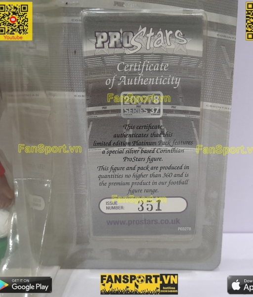 Tượng Evra 3 Manchester United 2007 2008 corinthian PRO1639 platinum