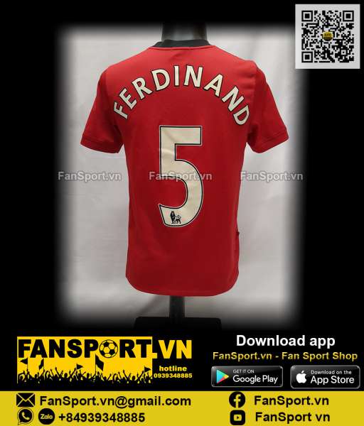 Áo đấu Ferdinand Manchester United 2009-2010 home shirt jersey 355091