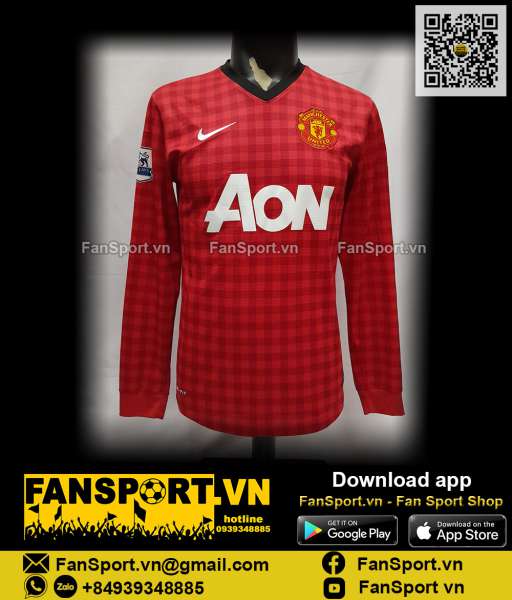 Áo đấu Manchester United 2012-2013 home shirt jersey red long 479279