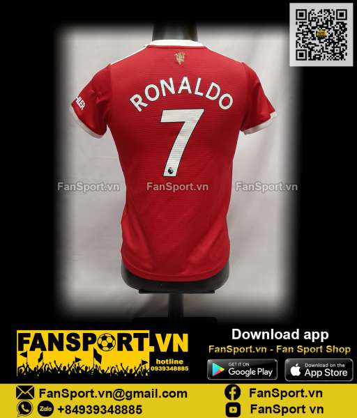 Áo trẻ em Ronaldo Manchester United 2021 2022 home shirt jersey FI5295