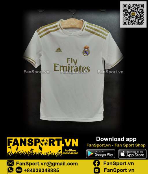 Áo trẻ em Real Madrid 2019-2020 home shirt jersey Adidas DX8838