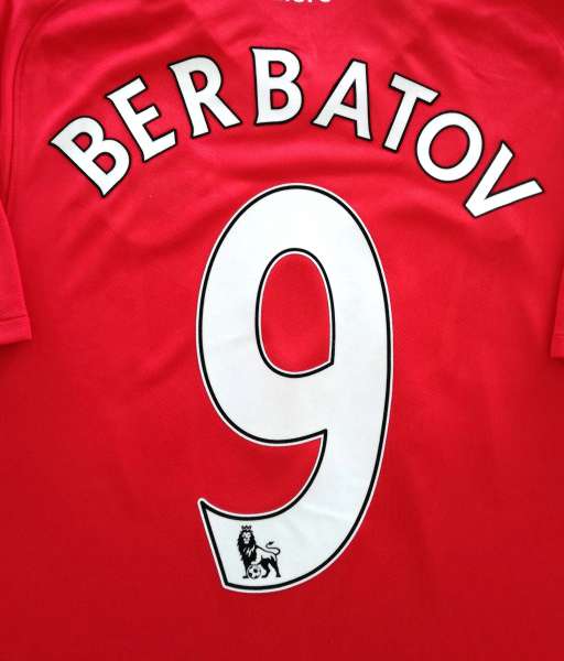 Nameset Berbatov Manchester United 2007-2013 home white lextra retro
