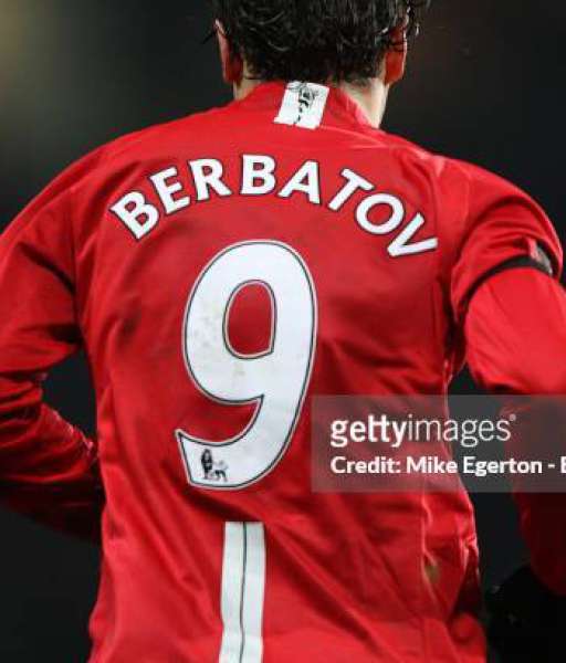 Nameset Berbatov Manchester United 2007-2013 home white lextra retro