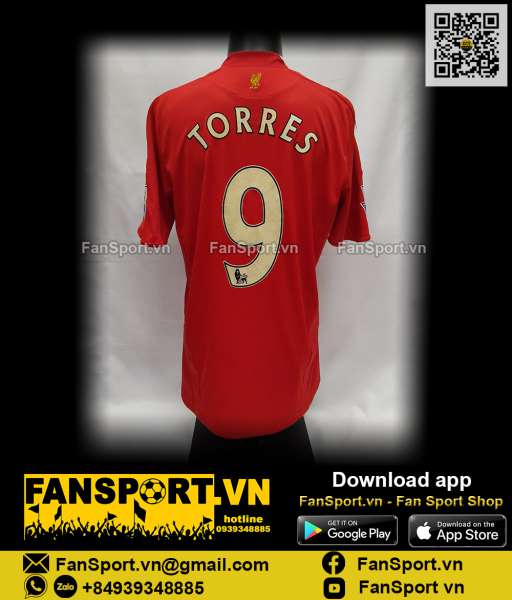 Áo Torres Liverpool 2008-2009-2010 home shirt jersey red Adidas 313214