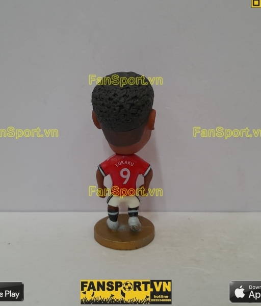 Tượng Romelu Lukaku 9 Manchester United 2017 2018 home red soccerwe