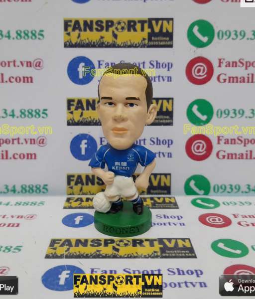Tượng Wayne Rooney 18 Everton 2002 2003 home blue corinthian PRO798