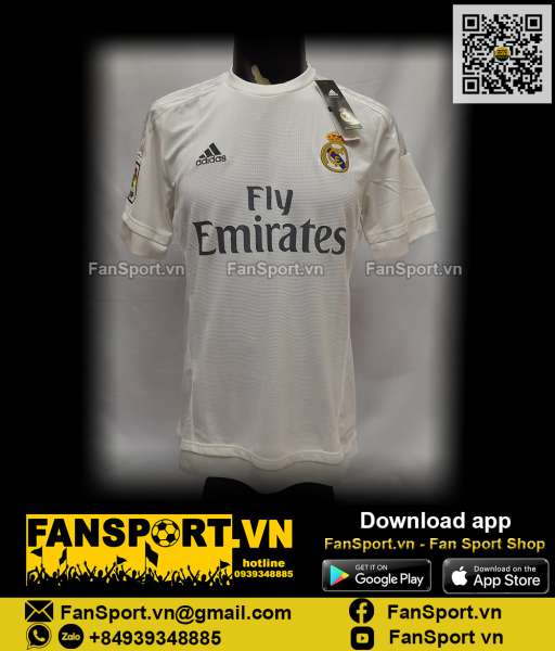Áo đấu Real Madrid 2015-2016 home shirt jersey white S12652 adidas