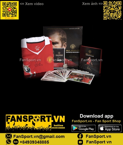 Box áo Scholes Manchester United 2010-2011 20th shirt jersey limited