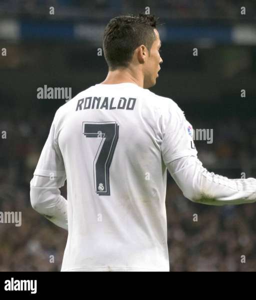 Nameset Ronaldo 7 Real Madrid 2015 2016 home shirt jersey grey tên số