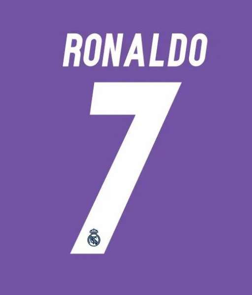 Nameset Ronaldo 7 Real Madrid 2016 2017 away shirt jersey official