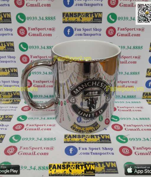 Ly nước Manchester United cup grey glass ManUtd water