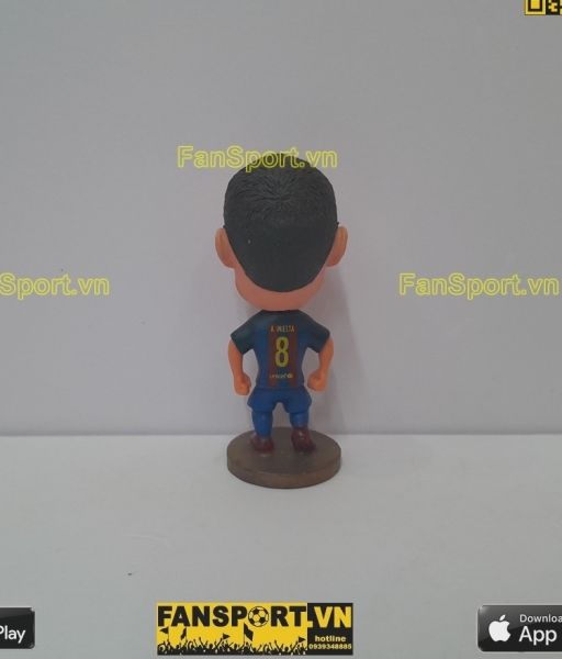 Tượng Andres Iniesta 8 Barcelona 2016 2017 home red blue soccerwe