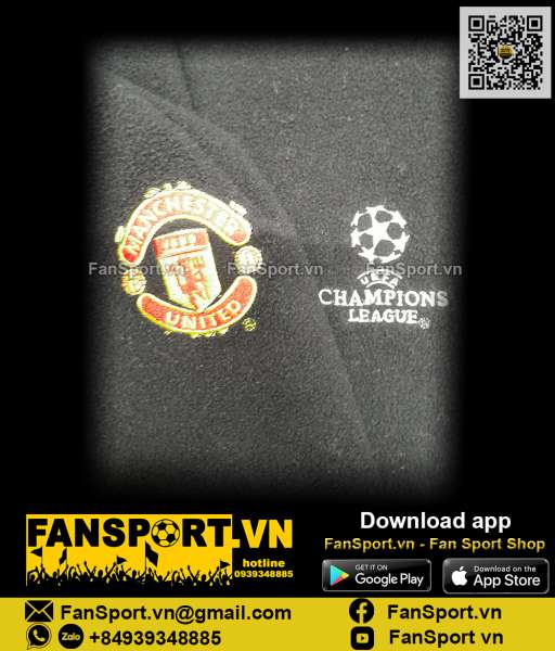 Khăn choàng Manchester United Champion League black scarf official đen