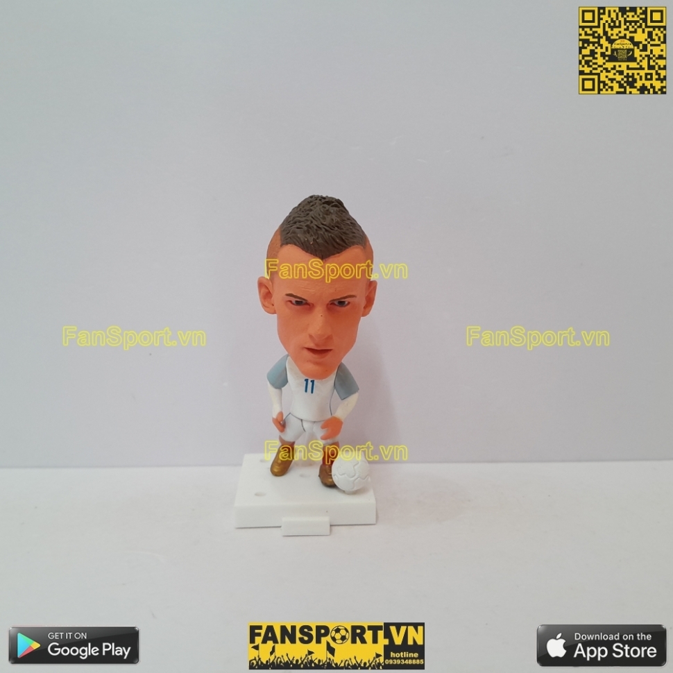 Tượng Jamie Vardy 11 England 2016 2017 2018 home white soccerwe plus