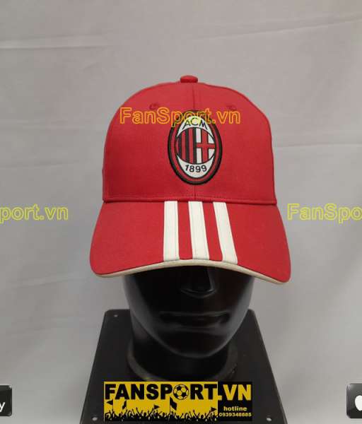 Nón mũ AC Milan 2011 2012 red cap hat O02564 Adidas BNWT