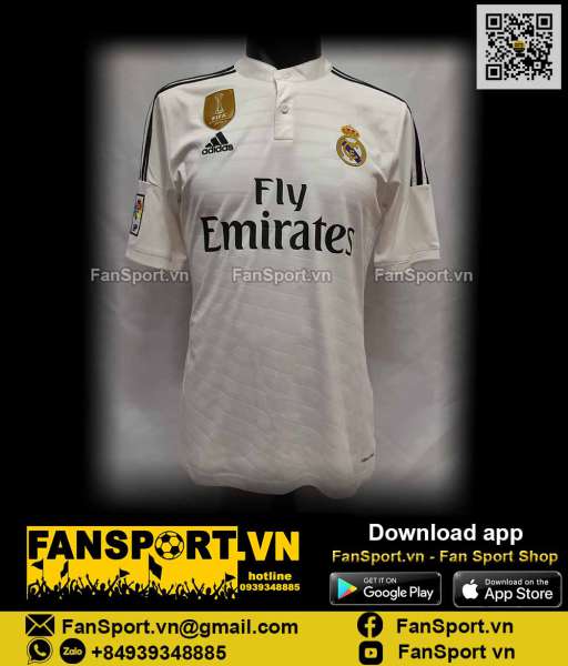 Áo Ronaldo Real Madrid 2014 2015 home shirt jersey white adidas F50637