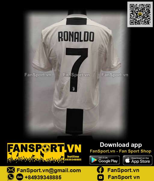 Áo đấu Ronaldo 7 Juventus 2018-2019 home jesey shirt CF3489 BNWT