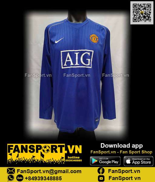 Áo đấu thủ môn Manchester United 2007-2008 goalkeeper shirt GK 238803
