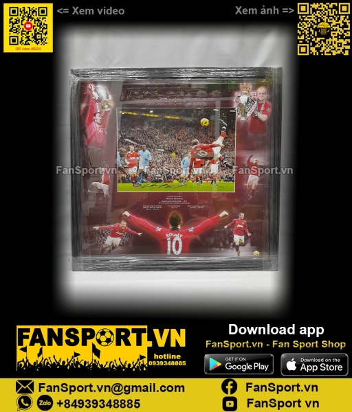 Frame ảnh chữ ký Rooney Manchester United 2010-2011 signed hand COA