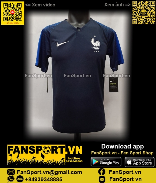 Áo Pháp France 2018 2019 2020 home shirt jerseyNike 893872 World Cup