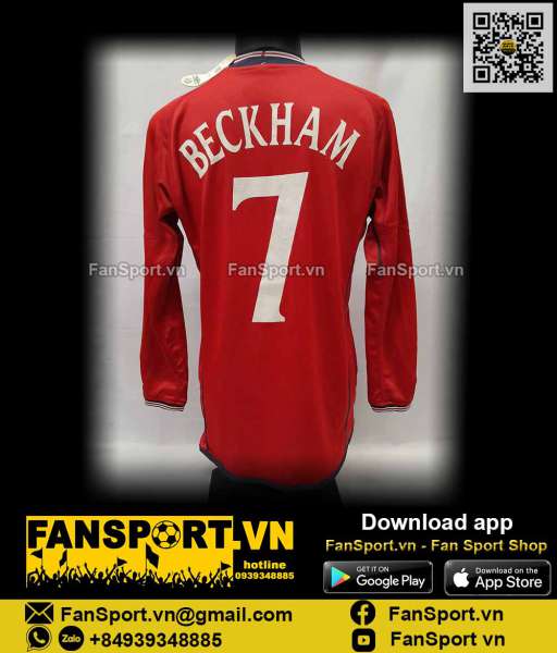 Áo Beckham 7 England 2002-2003-2004 away shirt jersey 734031JAL Umbro