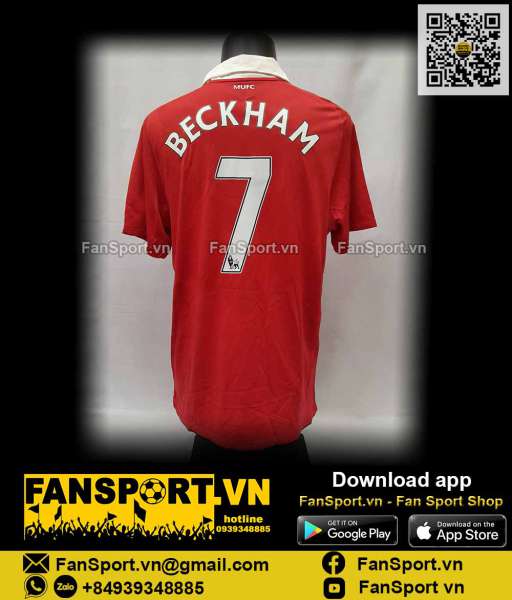 Áo Beckham 7 Manchester United 2010-2011 shirt jersey 382469 Nike BNWT