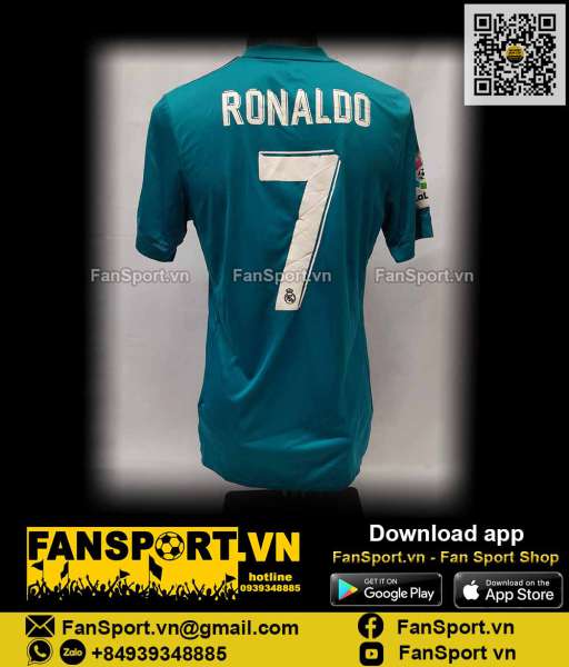 Áo Ronaldo 7 Real Madrid 2017 2018 third shirt jersey BR3539 Adidas