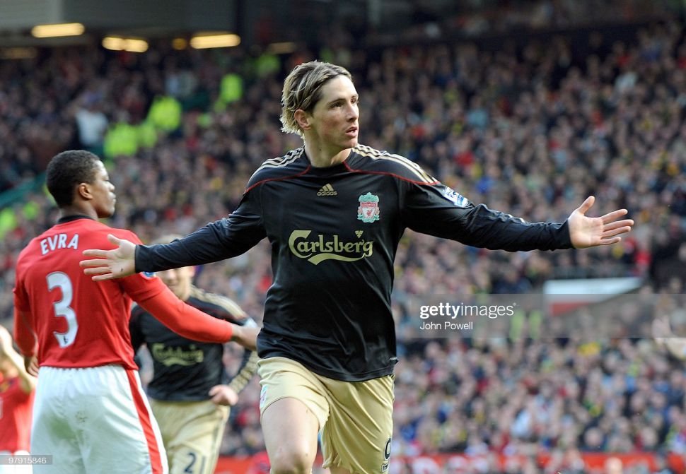 Áo đấu Torres 9 Liverpool 2009 2010 away shirt black jersey E85670 M