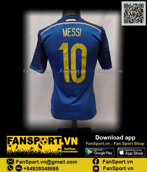 Áo đấu Messi 10 Argentina 2013-2014-2015 away shirt jersey blue G75187