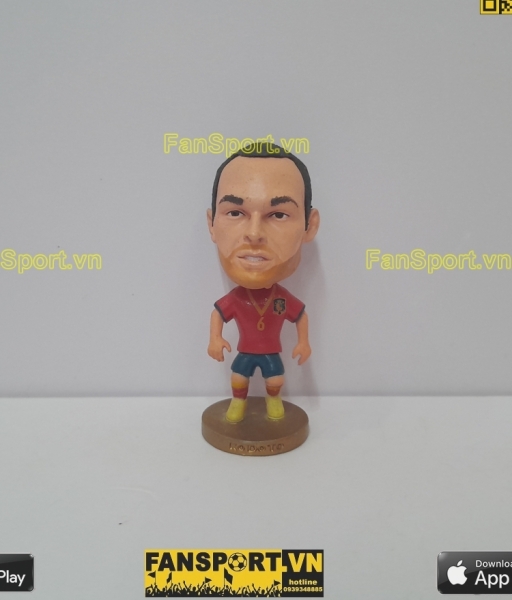 Tượng Andres Iniesta 6 Spain 2013 2014 home red kodoto