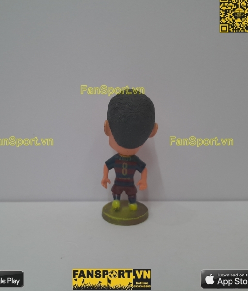 Tượng Andres Iniesta 8 Barcelona 2015 2016 home red blue soccerwe