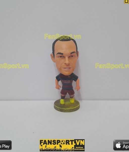 Tượng Andres Iniesta 8 Barcelona 2015 2016 home red blue soccerwe