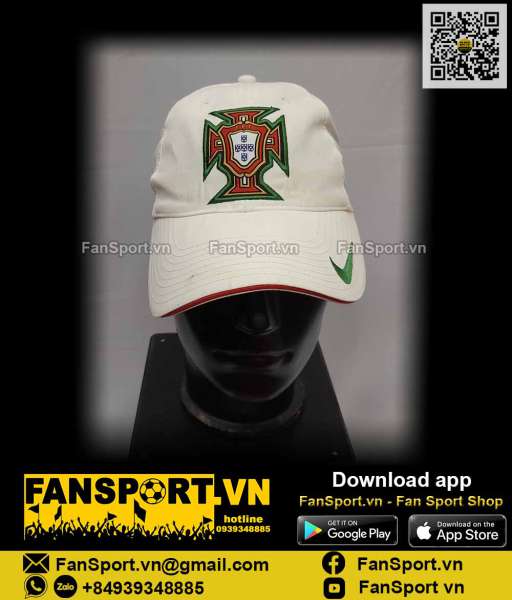 Nón Bồ Đào Nha Portugal white cap hat Nike mũ trắng