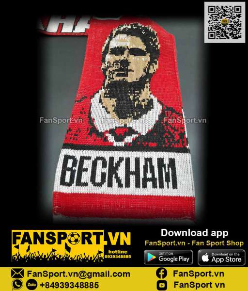 Khăn choàng cổ David Beckham England Manchester United scarf