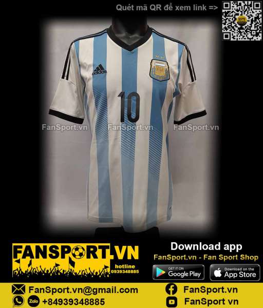 Áo Messi Argentina 2013-2014-2015 home shirt jersey blue white G74569