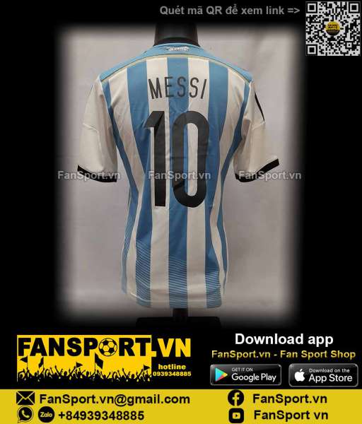 Áo Messi Argentina 2013-2014-2015 home shirt jersey blue white G74569