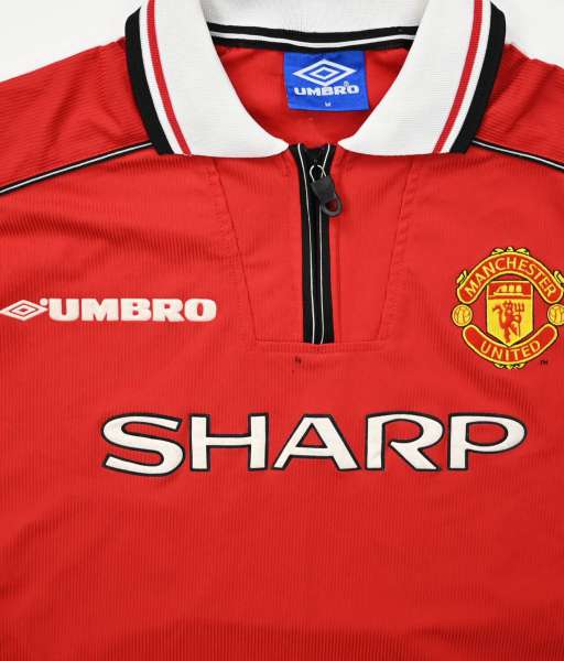 Logo tài trợ SHARP white Manchester United 1998-1999 home shirt