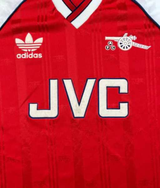 Logo tài trợ JVC white Arsenal 1988-1994 home jersey shirt sponsor