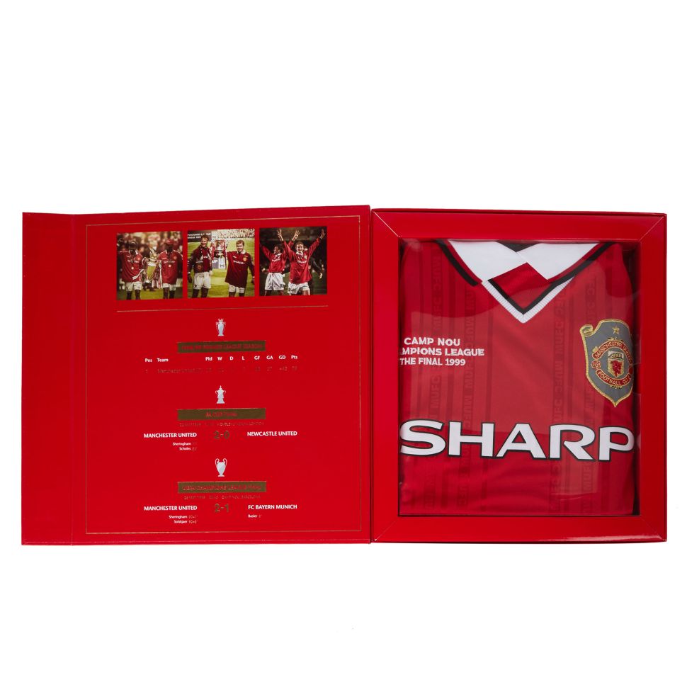 Box shirt Manchester United 1999 Champion League Final limited edition