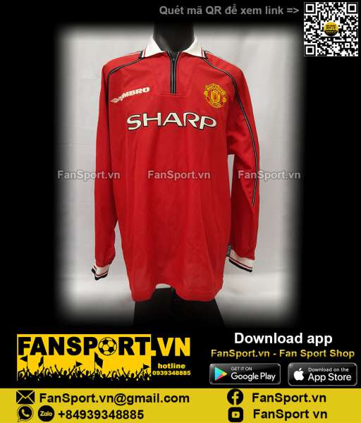 Áo đấu Manchester United 1998-1999-2000 home shirt jersey long red